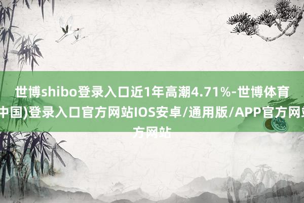 世博shibo登录入口近1年高潮4.71%-世博体育(中国)登录入口官方网站IOS安卓/通用版/APP官方网站