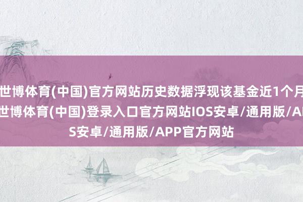 世博体育(中国)官方网站历史数据浮现该基金近1个月下落0.1%-世博体育(中国)登录入口官方网站IOS安卓/通用版/APP官方网站